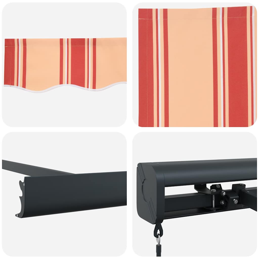 Markis infällbar gul och vit 3x2,5 m tyg&aluminium