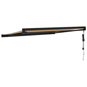 Markis infällbar gul och vit 3,5x2,5 m tyg&aluminium