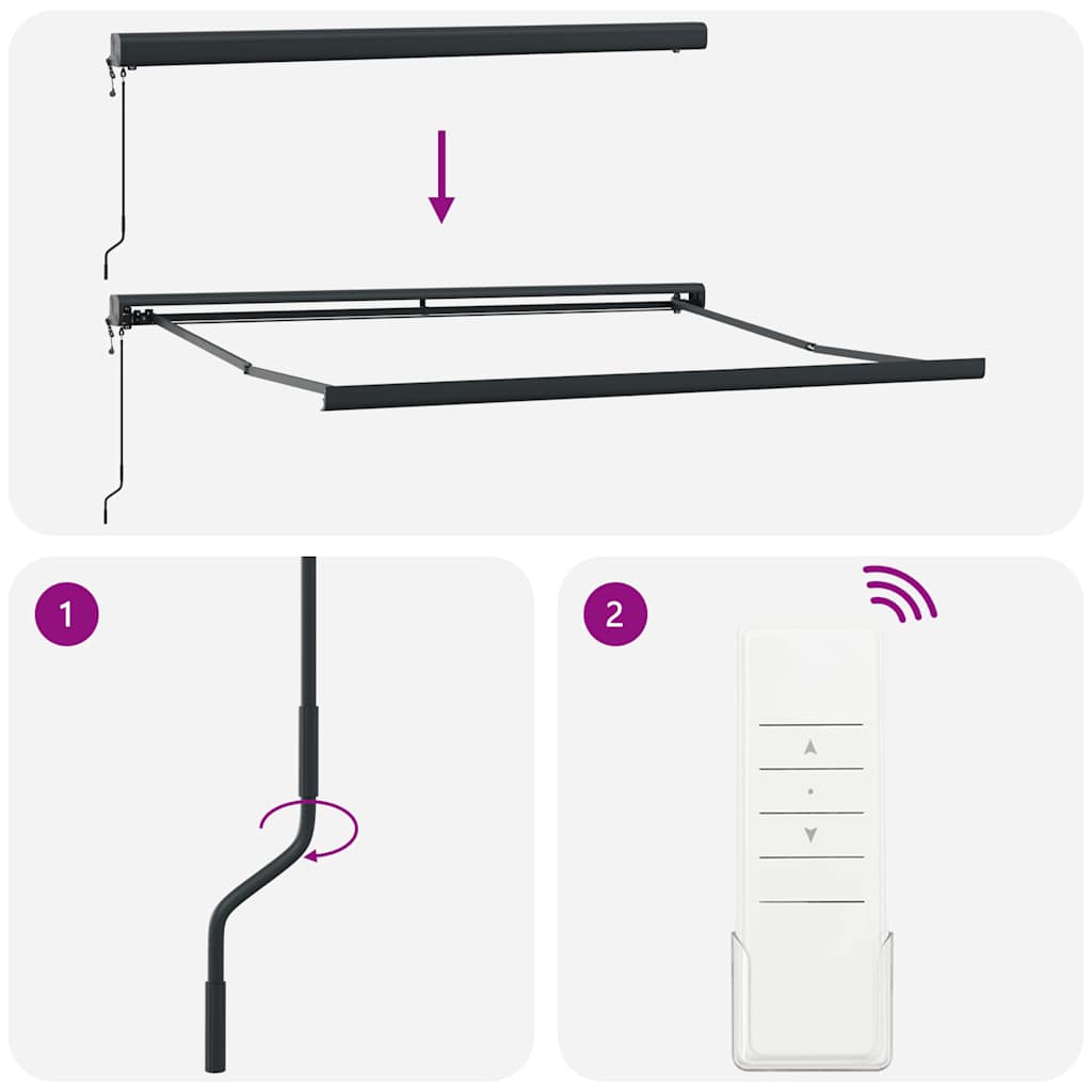 Markis infällbar gul och vit 3,5x2,5 m tyg&aluminium