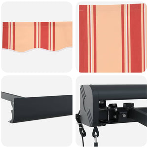 Markis infällbar gul och vit 3,5x2,5 m tyg&aluminium