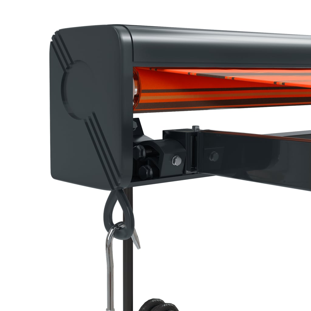 Markis infällbar orange och brun 4,5x3 m tyg&aluminium