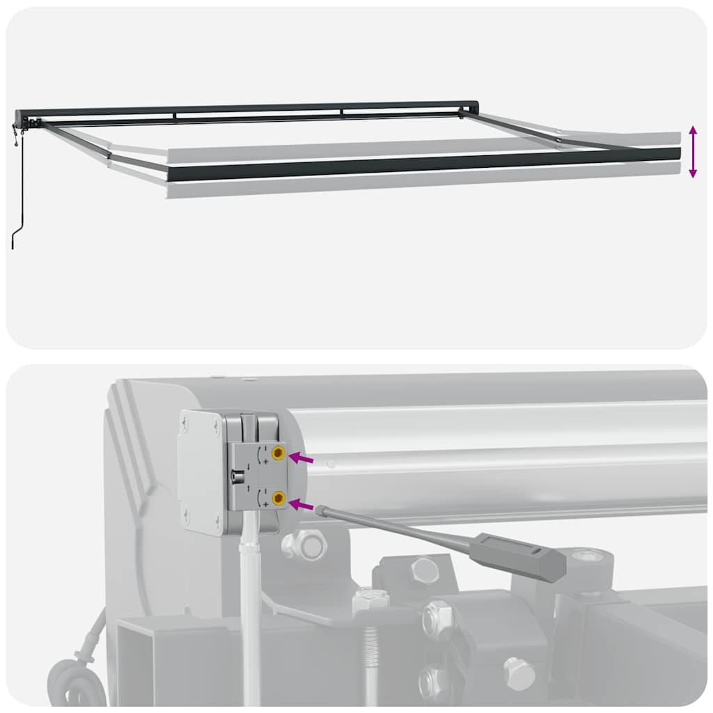 Markis infällbar orange och brun 4,5x3 m tyg&aluminium