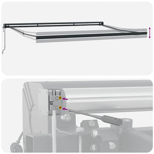 Markis infällbar orange och brun 4,5x3 m tyg&aluminium