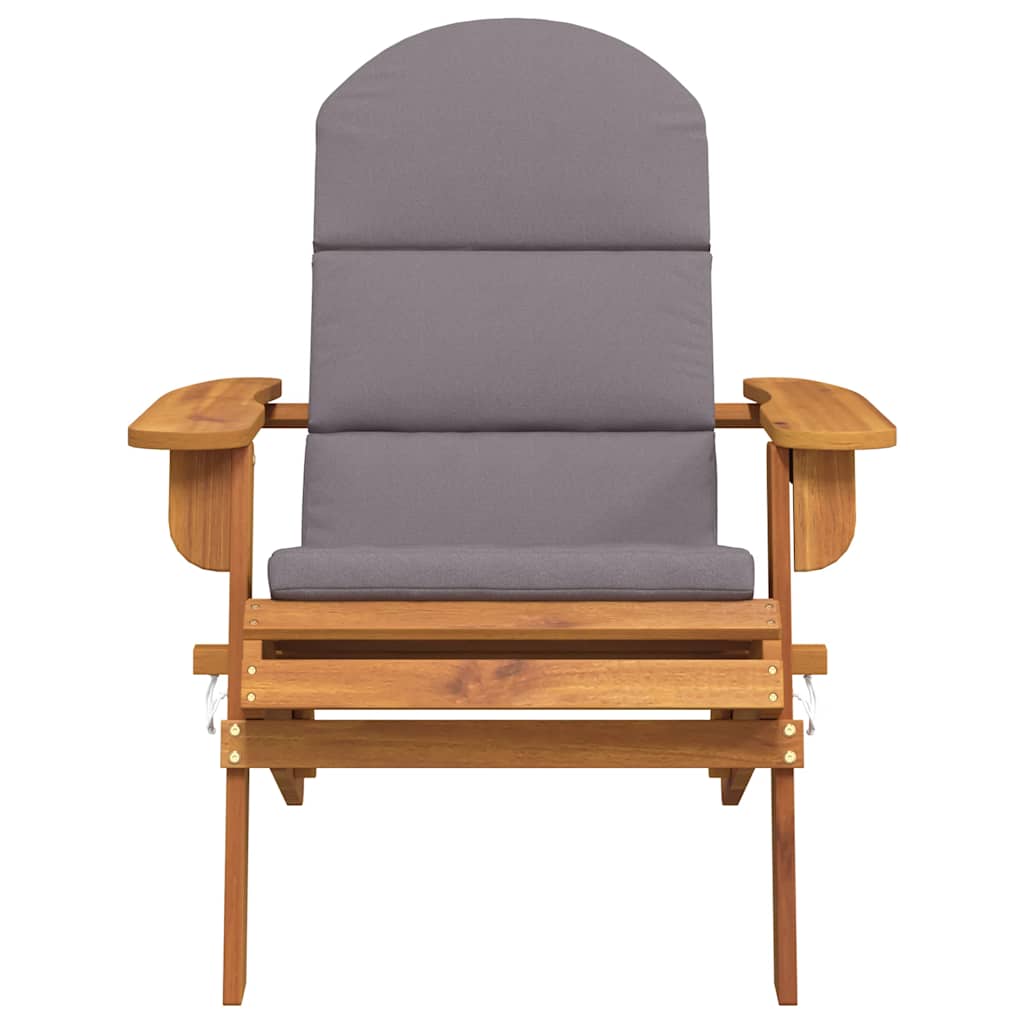 Däckstol med dynor massivt akaciaträ