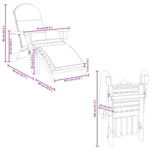 Däckstol med fotpall massivt akaciaträ