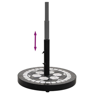 Parasollfot svart och vit rund 12 kg