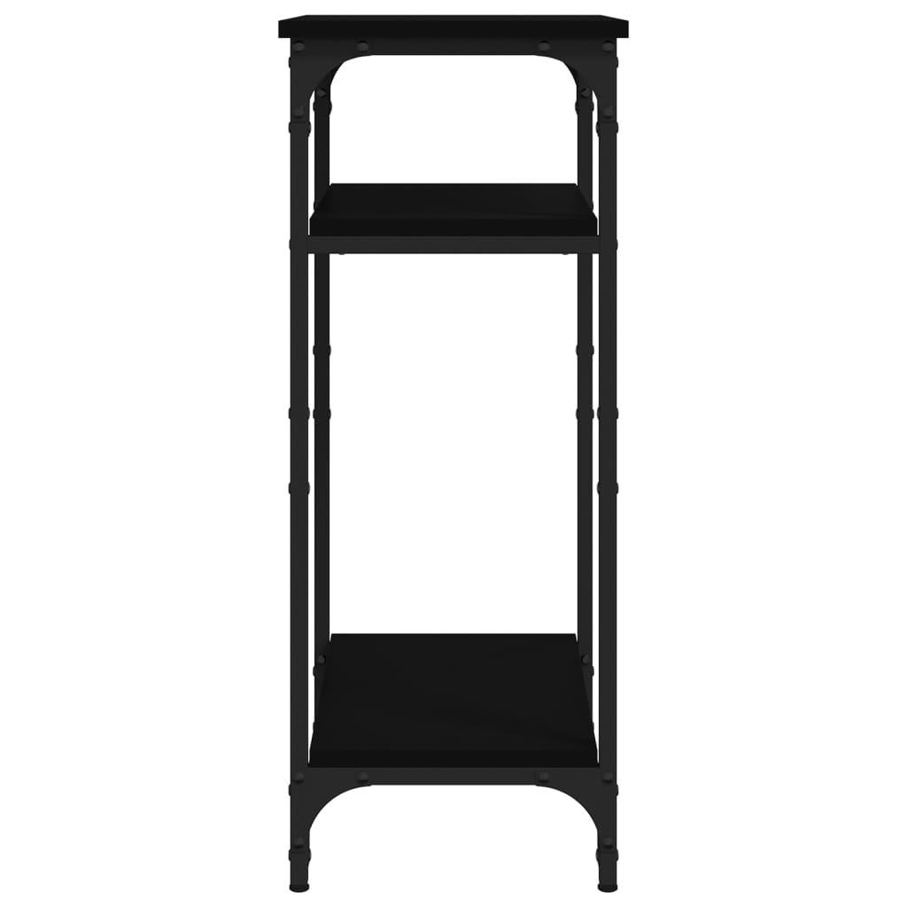 Sidobord svart 40x30x75 cm konstruerat trä