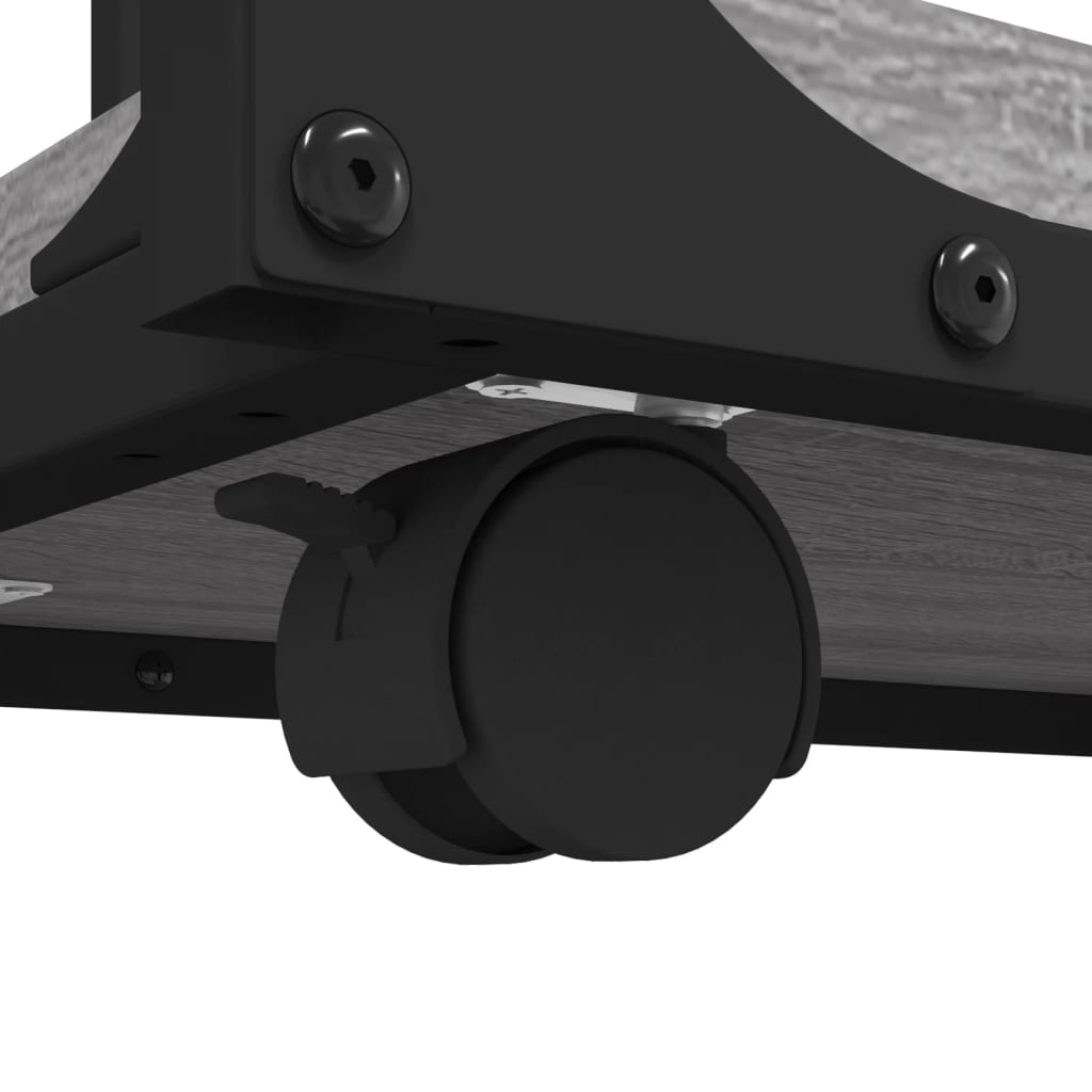 Sidobord med hjul grå sonoma 50x35x55,5 cm konstruerat trä