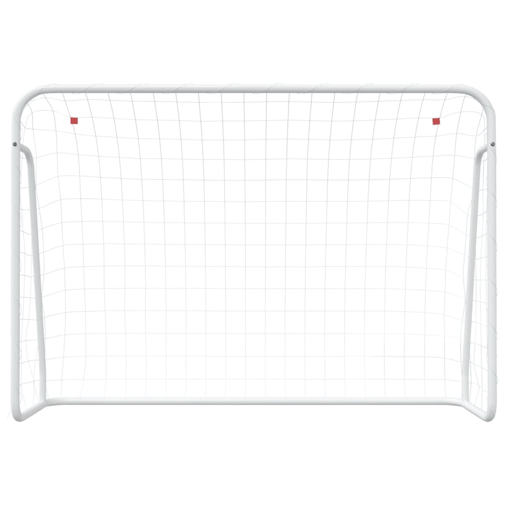 Fotbollsmål med nät vit 214x75x152 cm stål & polyester