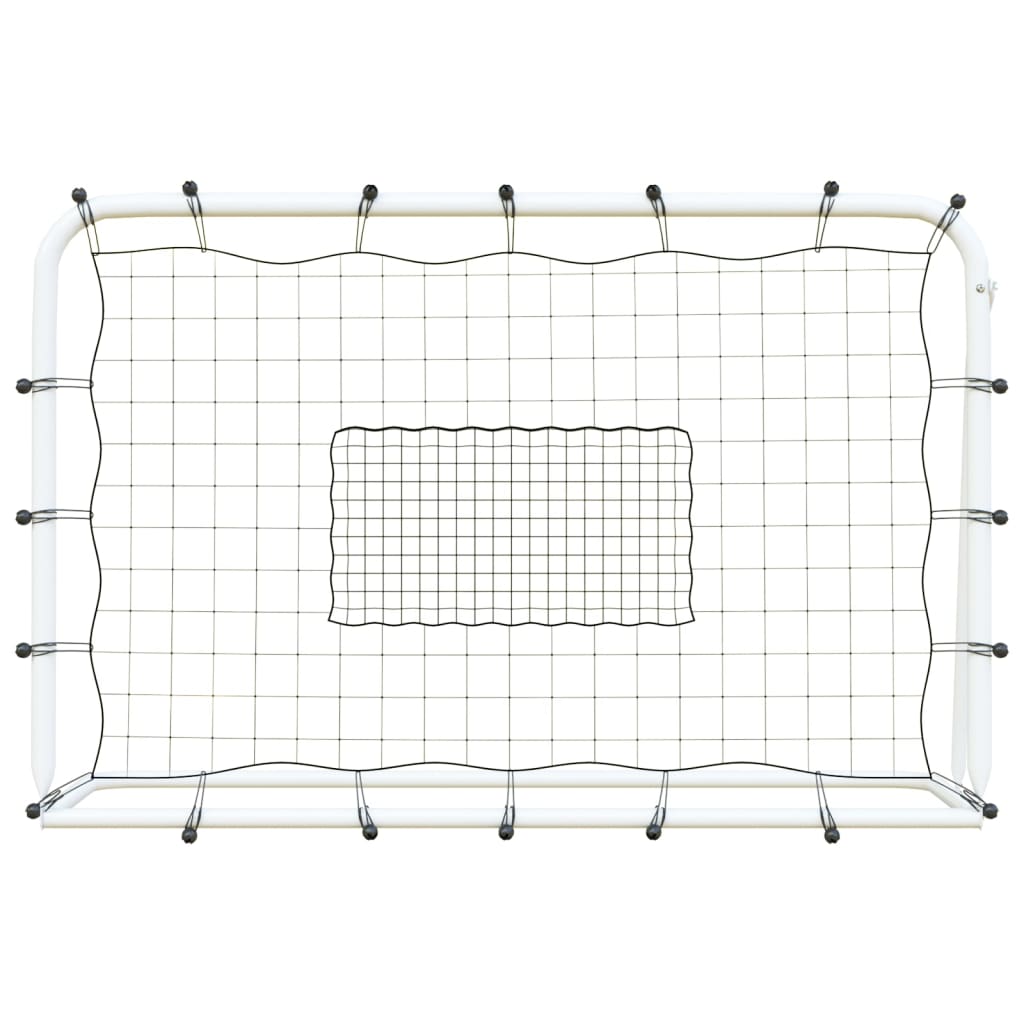 Fotbollsnät med rebounder vit&svart 184x61x123 cm stål och PE