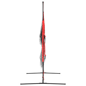 Portabelt baseballnät svart och röd 183x105x183 cm polyester