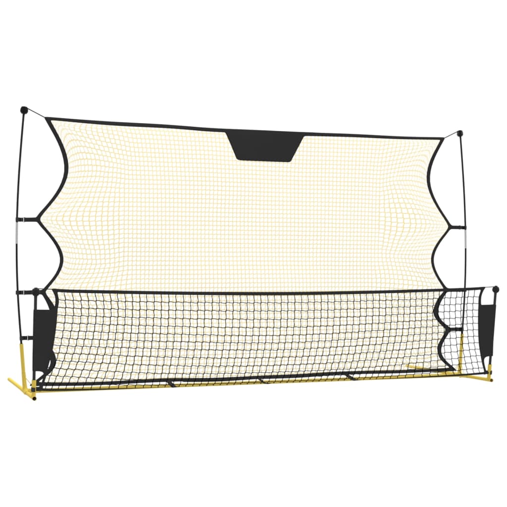 Fotbollsnät med rebounder svart och gul 183x85x120 cm polyester