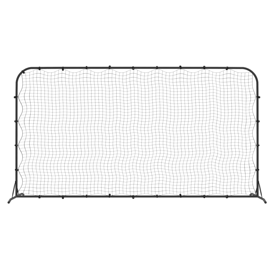 Fotbollsnät med rebounder svart 366x90x183 cm HDPE