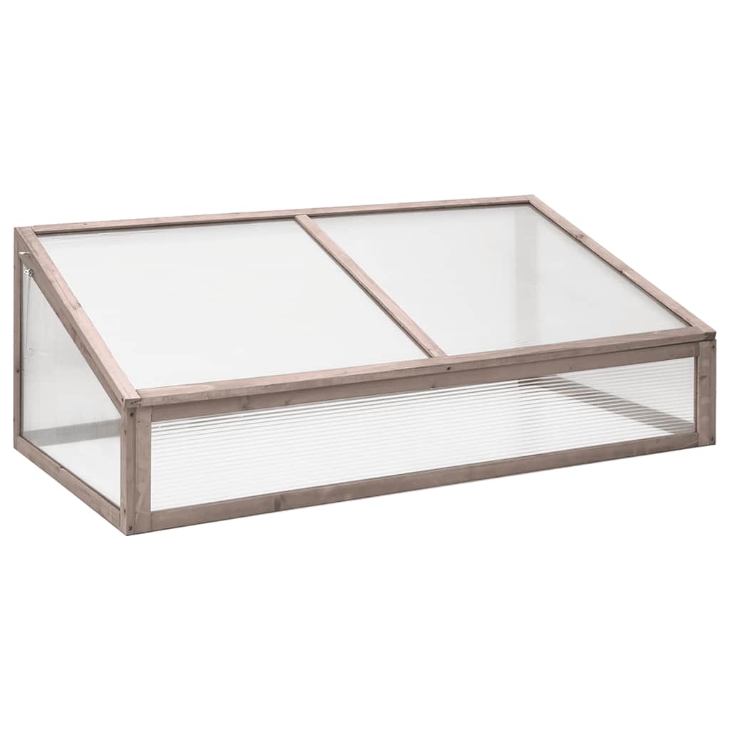 Växthus grå 110x56x39 cm granträ