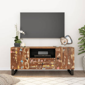 TV-skåp 105x33,5x46 cm massivt återvunnet och konstruerat trä