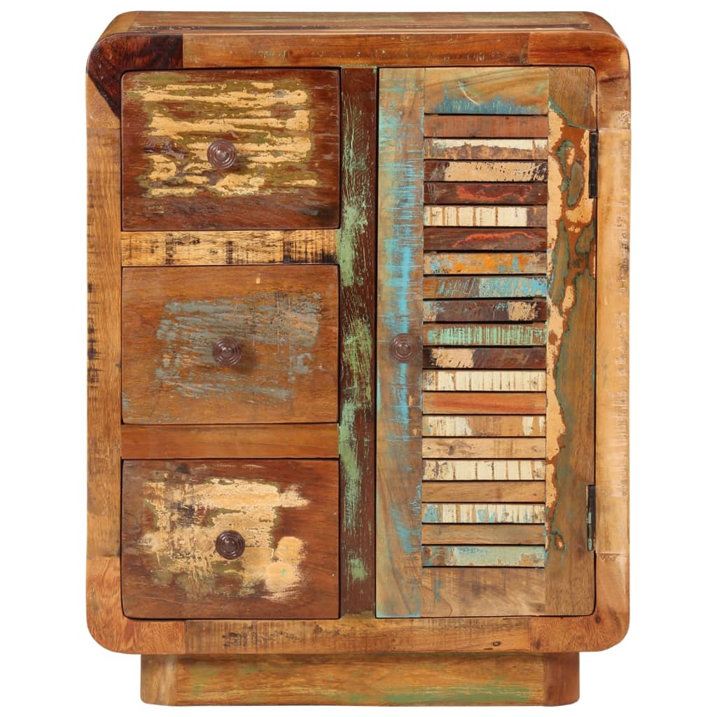 Skänk med 3 dörrar 55x30x70 cm massivt återvunnet trä