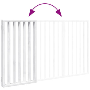 Hundgrind hopfällbar 3 paneler vit 150 cm poppelträ