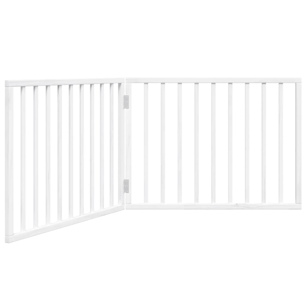 Hundgrind hopfällbar 2 paneler vit 160 cm poppelträ