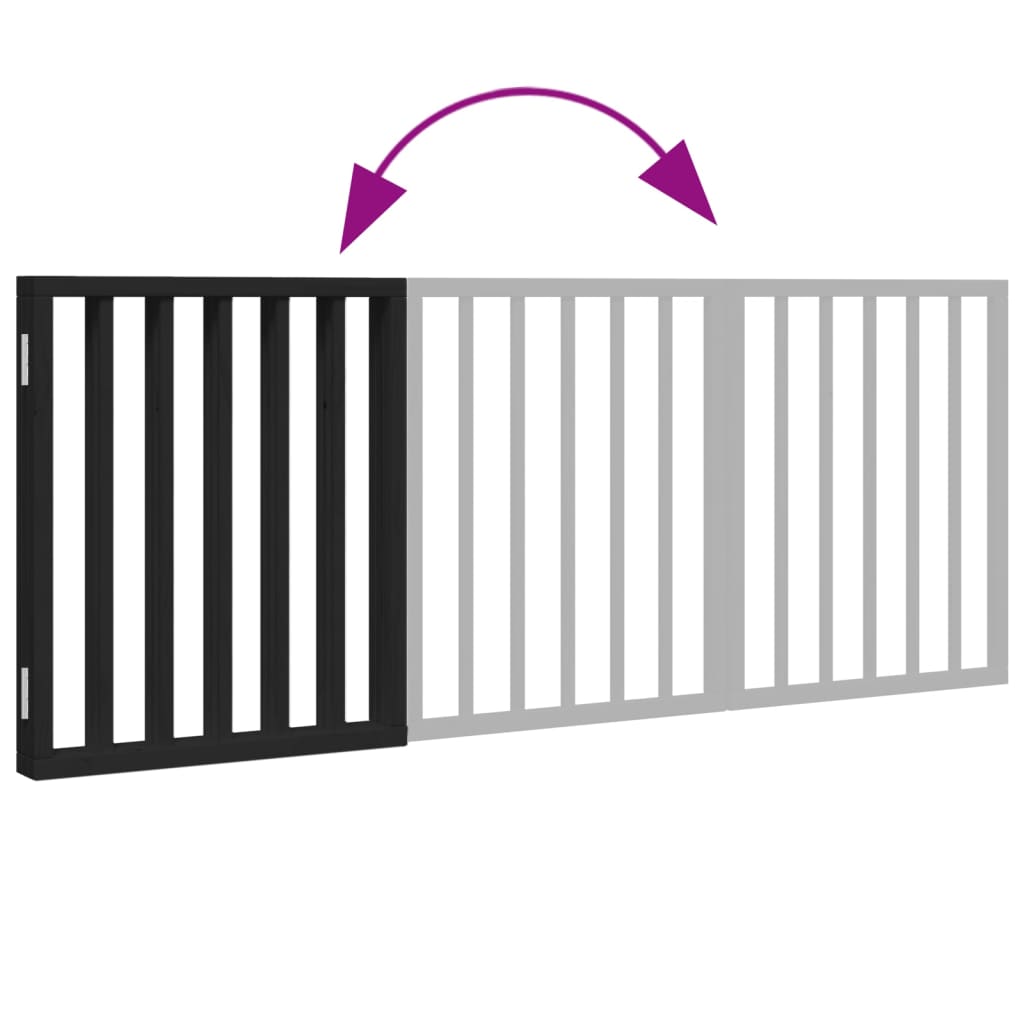 Hundgrind hopfällbar 3 paneler svart 150 cm poppel