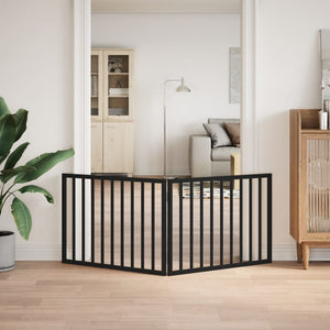 Hundgrind hopfällbar 2 paneler svart 160 cm poppelträ