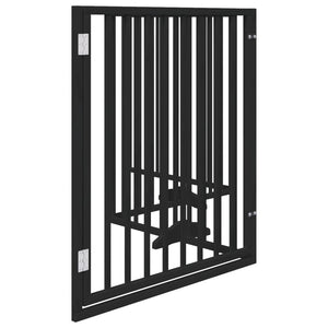 Hundgrind med dörr vikbar 4 paneler svart 320 cm poppel