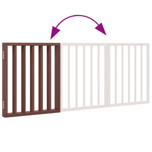 Hundgrind hopfällbar 3 paneler brun 150 cm poppel