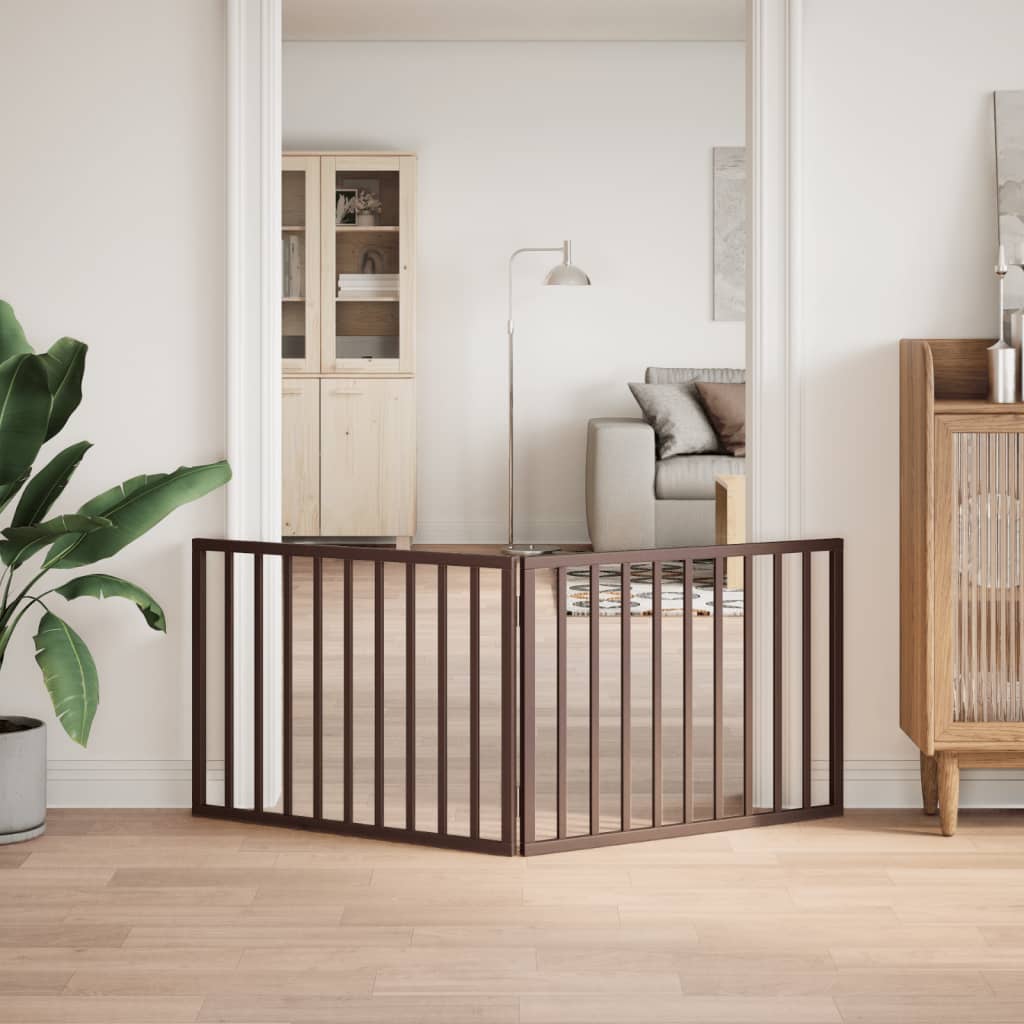 Hundgrind hopfällbar 2 paneler brun 160 cm poppel