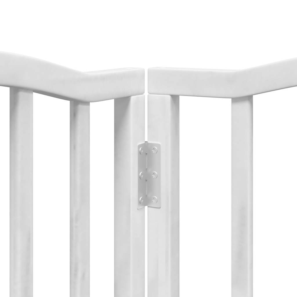 Hundgrind med dörr vikbar 6 paneler vit 300 cm poppel