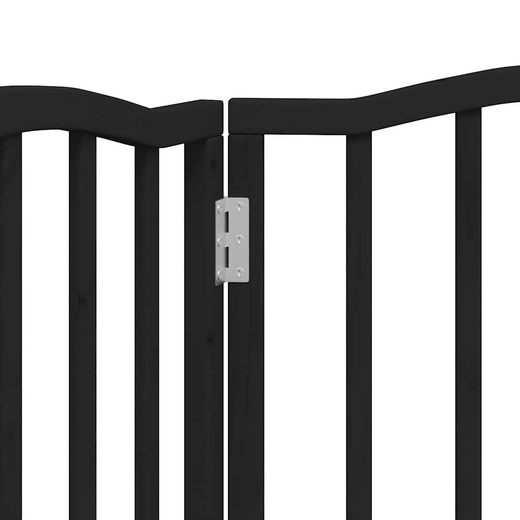 Hundgrind hopfällbar 3 paneler svart 150 cm poppel