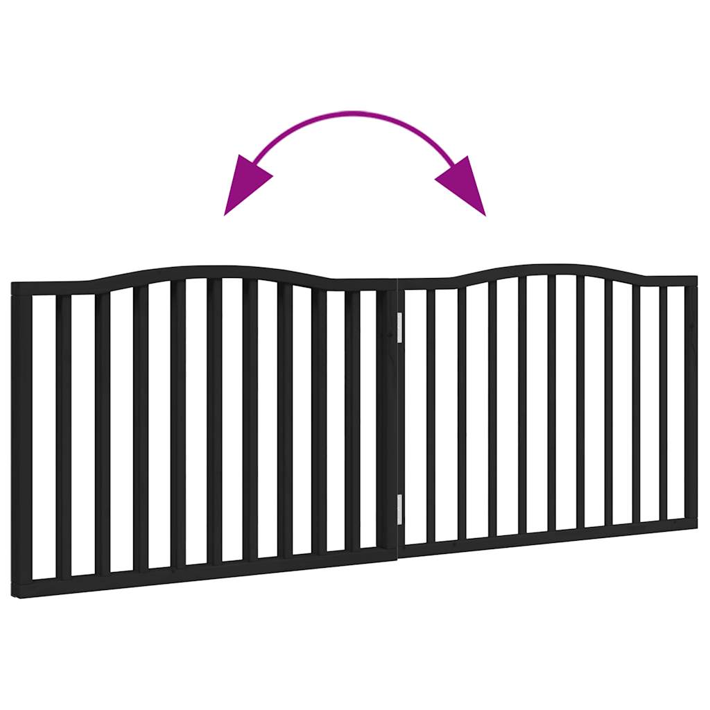 Hundgrind hopfällbar 2 paneler svart 160 cm poppel