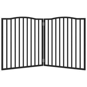 Hundgrind hopfällbar 2 paneler svart 160 cm poppel