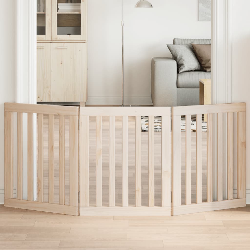 Hundgrind hopfällbar 3 paneler 150 cm poppelträ