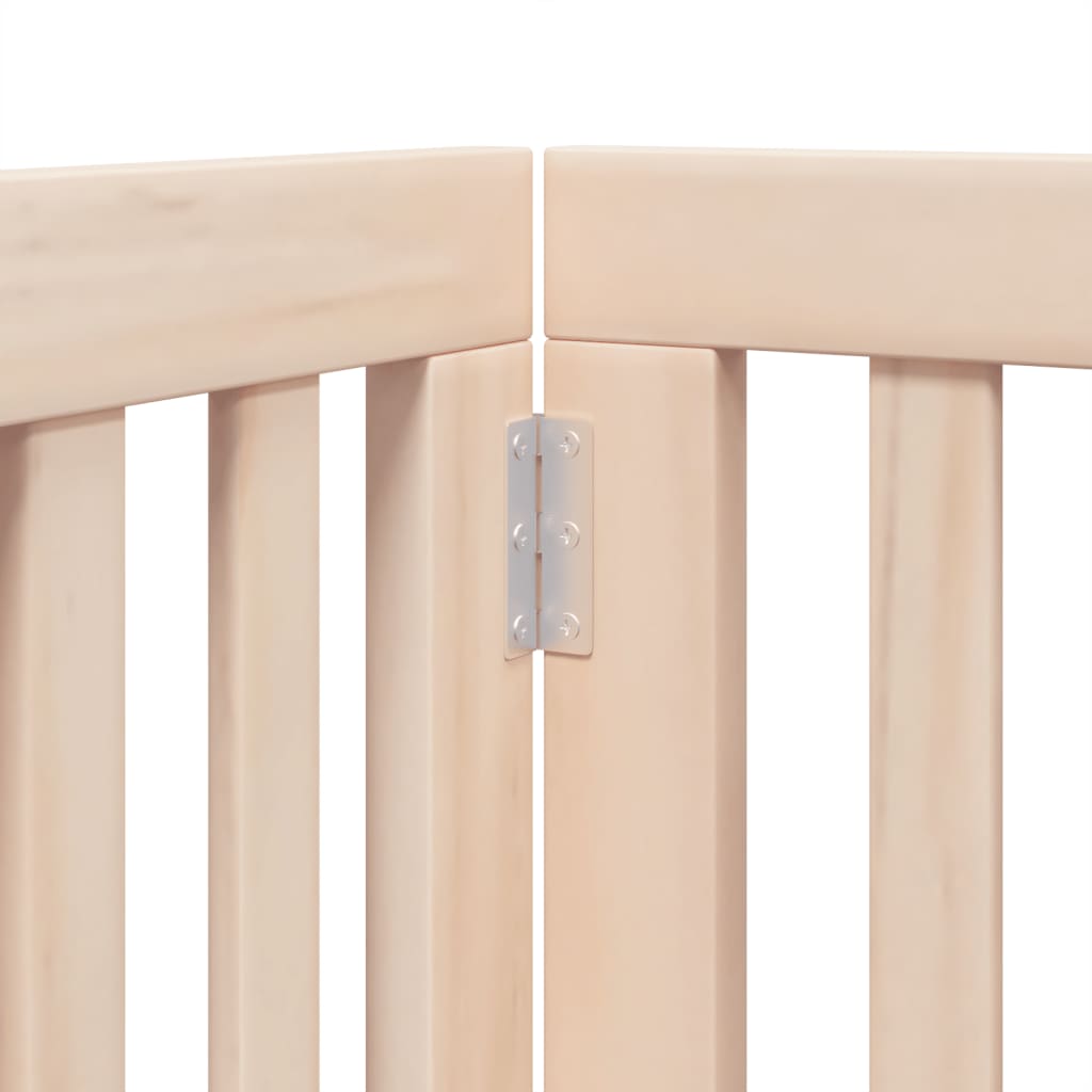 Hundgrind med dörr vikbar 6 paneler 300 cm poppelträ