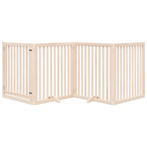 Hundgrind med dörr vikbar 4 paneler 320 cm poppel