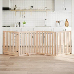 Hundgrind med dörr vikbar 4 paneler 320 cm poppel