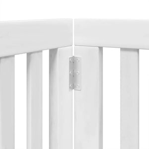 Hundgrind med dörr vikbar 6 paneler vit 300 cm poppel