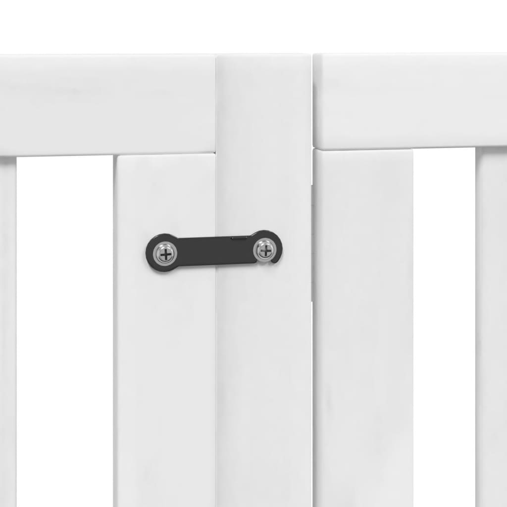 Hundgrind med dörr vikbar 6 paneler vit 300 cm poppel