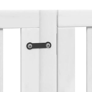 Hundgrind med dörr vikbar 6 paneler vit 300 cm poppel