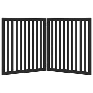 Hundgrind hopfällbar 2 paneler svart 160 cm poppel