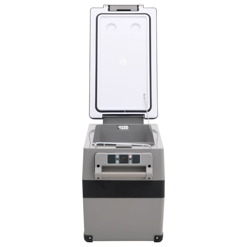 Kylbox med handtag och adapter 35 L svart och grå PP & PE