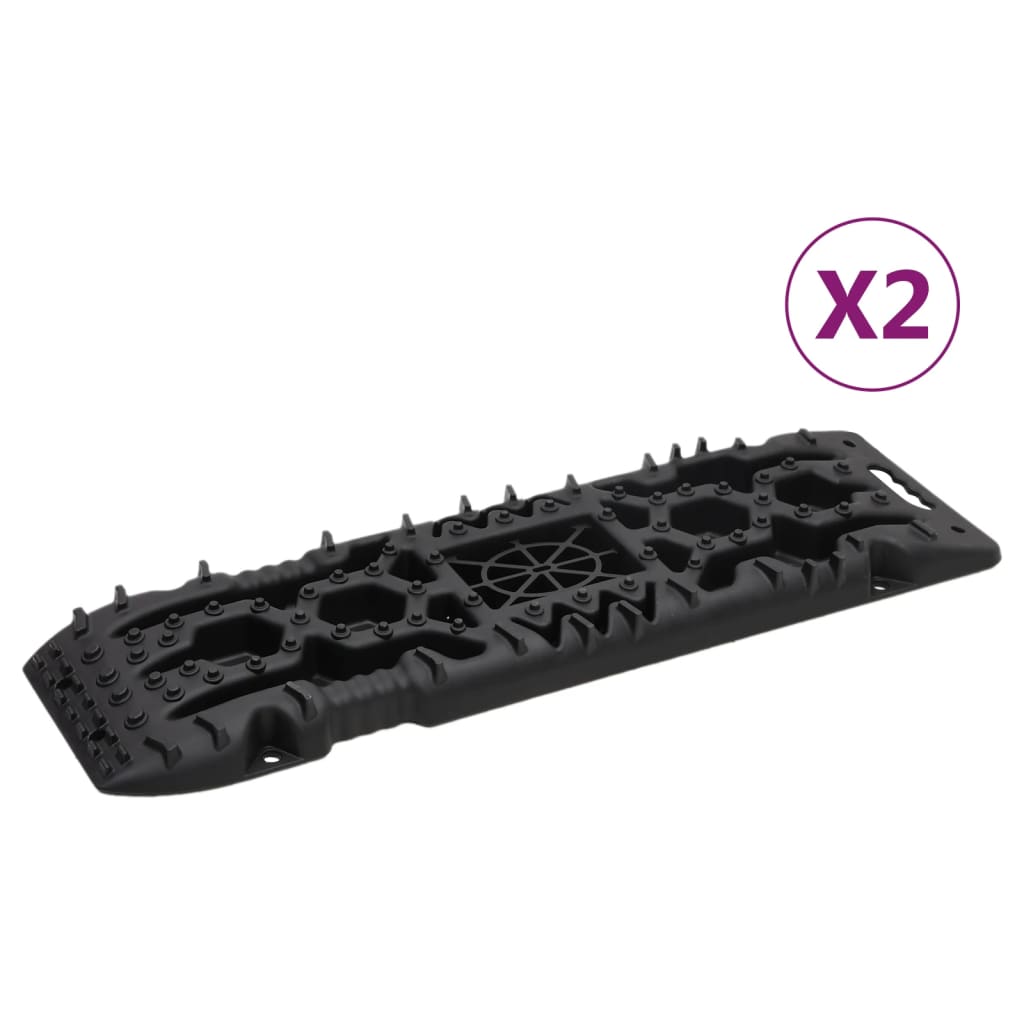 Greppmattor 2 st svart 107x31x7 cm nylon