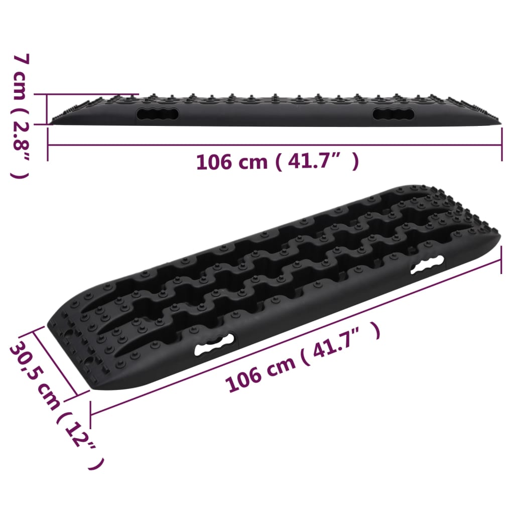 Greppmattor 2 st svart 106x30,5x7 cm nylon