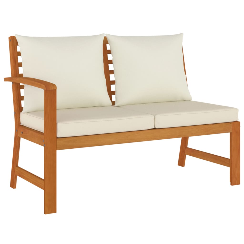 Matgrupp för trädgården med dynor 7 delar massivt akacia