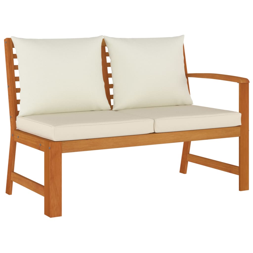 Matgrupp för trädgården med dynor 7 delar massivt akacia