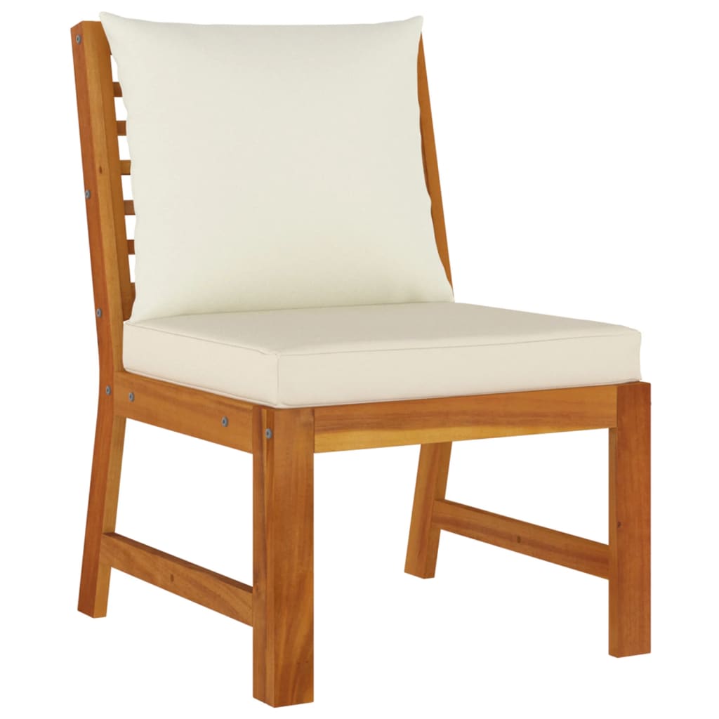 Matgrupp för trädgården med dynor 7 delar massivt akacia