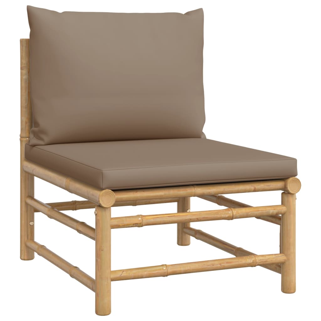Loungegrupp 6 delar taupe dynor bambu