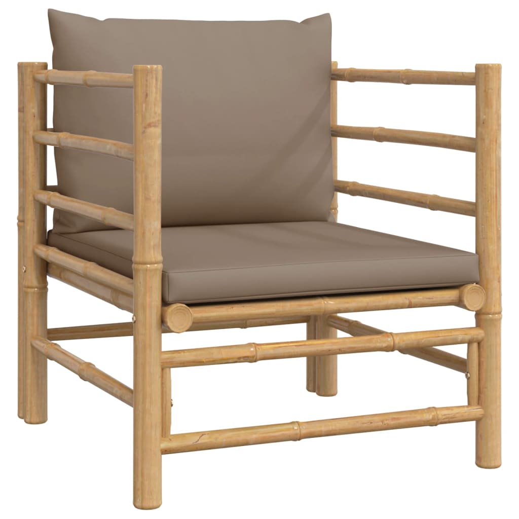 Loungegrupp 8 delar taupe dynor bambu