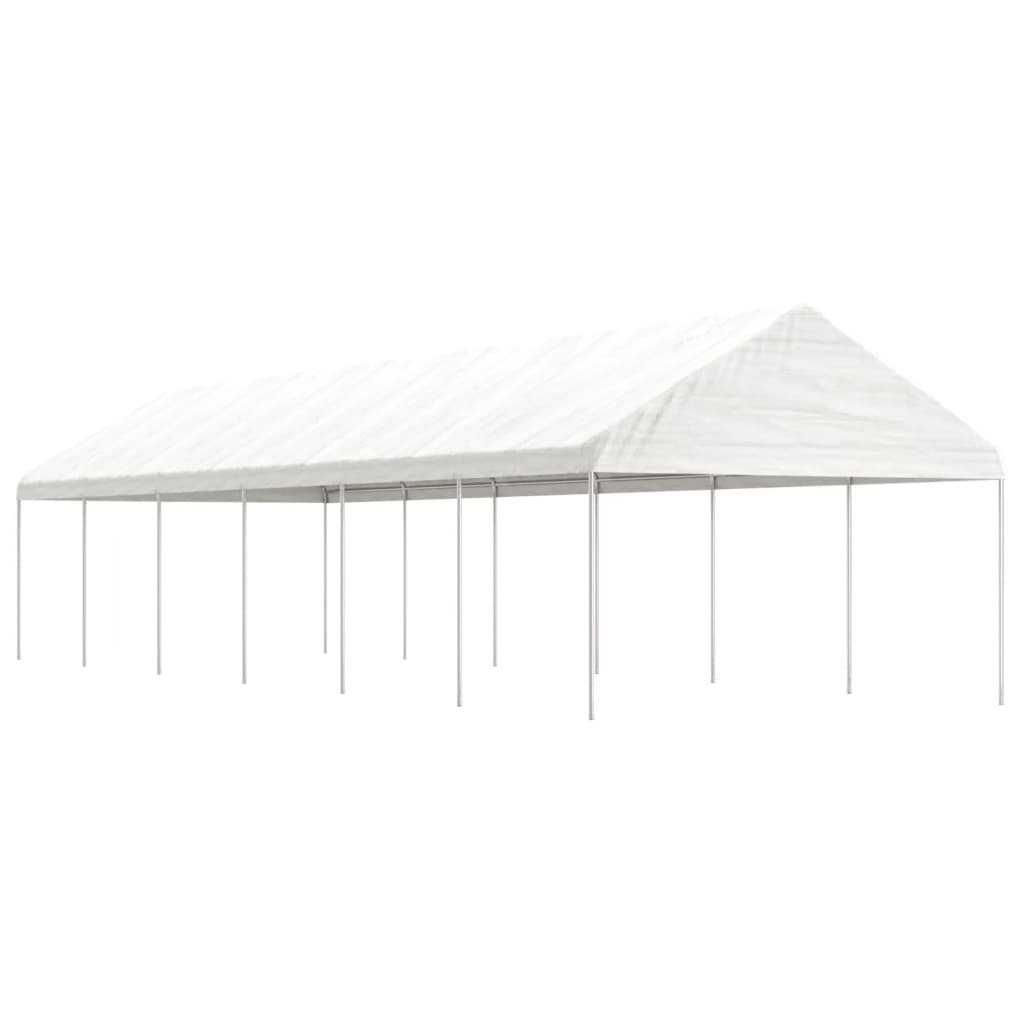 Paviljong med tak vit 13,38x4,08x3,22 m polyeten