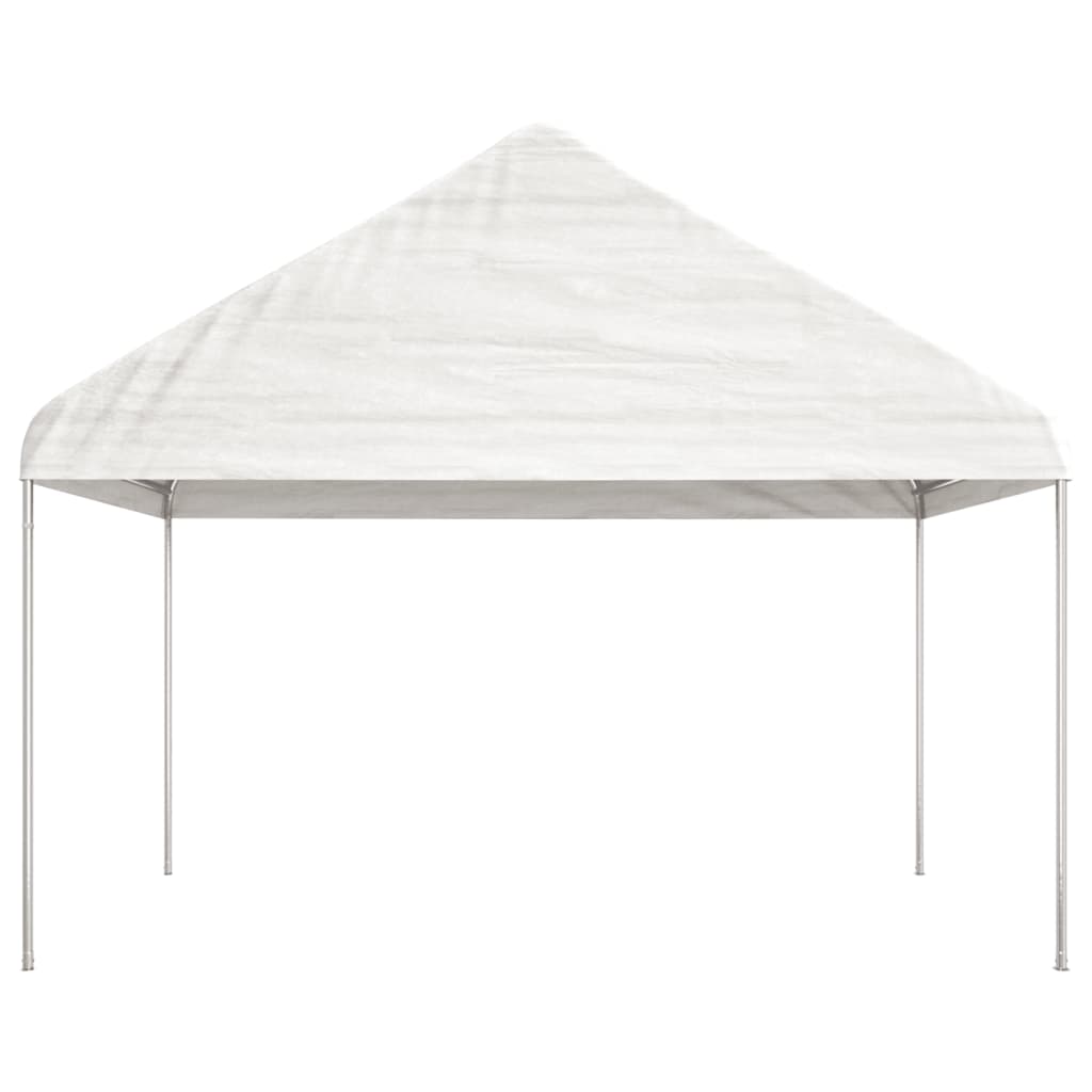 Paviljong med tak vit 13,38x4,08x3,22 m polyeten