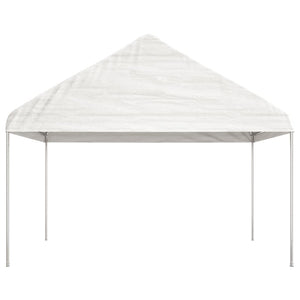 Paviljong med tak vit 13,38x4,08x3,22 m polyeten